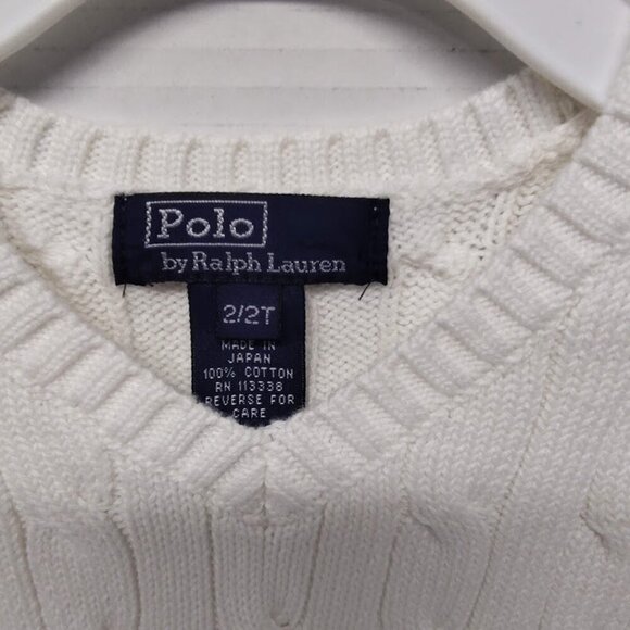 Polo by Ralph Lauren Y2K Sweater Vest 100 % Cotton Boys 2 T White with Logo NWT - Picture 8 of 10